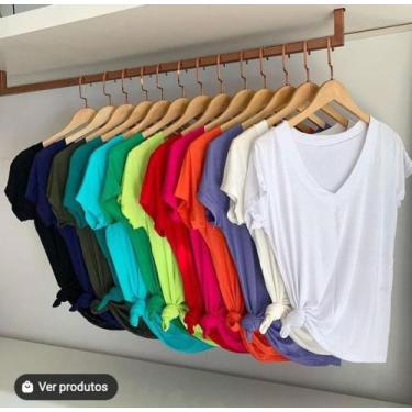 Imagem de Blusa feminina podrinha manga curta gola V moda - filo modas, Laranja,