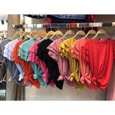 Imagem de Blusa feminina tshirt manga babado 3 marias tecido viscolaycra manga c