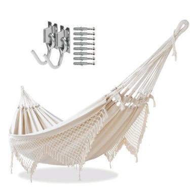 Imagem de Rede Descanso Artesanal Dormir Casal Reforçada Luxo Com Gancho
