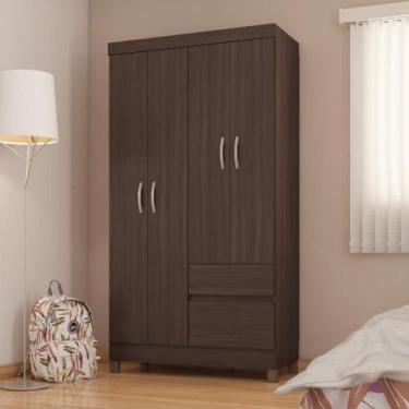 Imagem de Conjunto Guarda Roupa 6 Portas e Cabeceira Serena Cafe Touch - CASA H