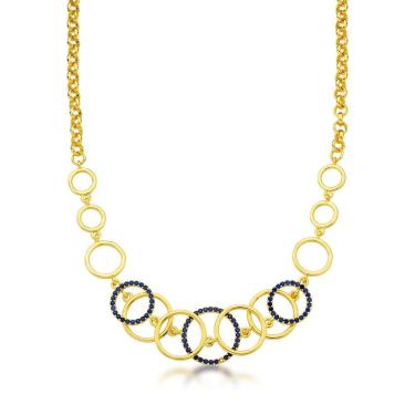 Imagem de Colar Elos Cravejados Banhados A Ouro 18k