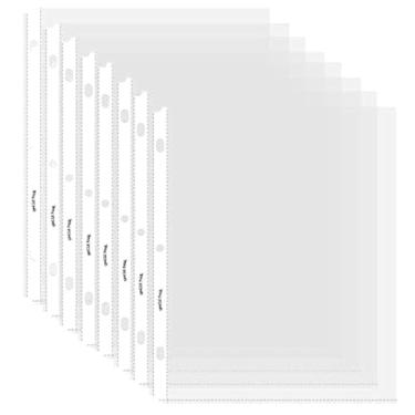 Imagem de Protetores de folhas transparentes para fichários de 3 anéis – Pacote com 50 suportes de página com carga superior de 21,5 x 28 cm, destaques transparentes OS0150