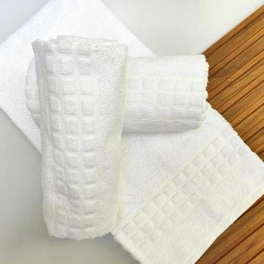 Imagem de Jogo de Toalhas Rosto 5Pçs 85cm Toronto Teka Branca Premium Salão Hote