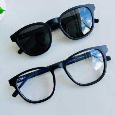 Imagem de Óculos 2 em 1 Clip On Acetato Quadrado Azul Duo