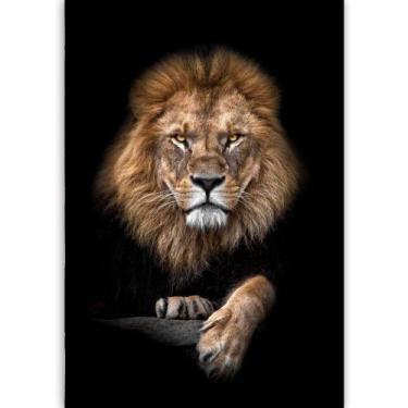 Imagem de Quadro Decorativo Olhar De Leão I - MeMoldura, Chassi Borda Infinita, 