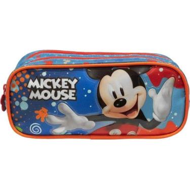 Imagem de Estojo Escolar 2 Divisórias Mickey Mouse Infantil 3D - Xeryus