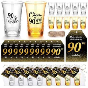 Imagem de Skybooly 50 conjuntos de lembrancinhas de festa de aniversário para convidados, lembrança, óculos curtos, acrílico transparente, etiquetas de agradecimento, sacos de organza, barbante para chá de