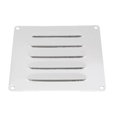 Imagem de Asixxsix Tampa de ventilação metálica, 4 peças, grelha de ventilação quadrada multifuncional em aço inoxidável 316 para navios, iates e trailers, 11,5 x 11,5 cm