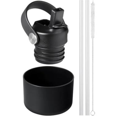 Imagem de Tampa de palha e bota de silicone para Hydroflask, tampas com canudo para Hydro Flask 18 21 680 g, tampa esportiva de substituição e botas protetoras para HydroFlask, acessório de tampa de garrafa de