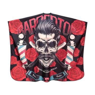 Imagem de FashionCha Capa de corte de cabelo com fecho de pressão ajustável para adultos, acessório de barbeiro, capa de barbeiro 55" x 63" para coloração de