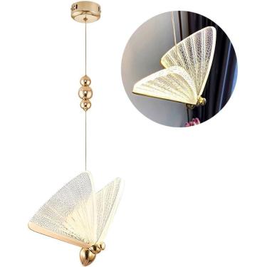 Imagem de Luminária Pendente Led Borboleta Gold Bivolt Moderno 3000K
