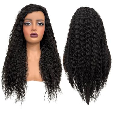 Imagem de Peruca cacheada ondulada preto natural 55cm organica cor 2