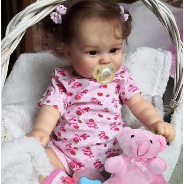 Imagem de Reborn Baby Doll JIZHI Lifelike, corpo de vinil completo de 50 cm com 