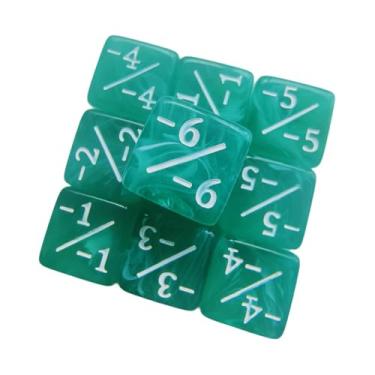 Imagem de TTETTZ 10 peças de dados digitais de contagem, fichas educacionais de adição e subtração matemática, material didático de matemática, 6 lados, 16 mm, Verde
