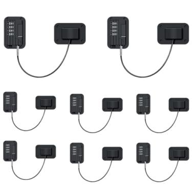 Imagem de Voittozege 8 pacotes de fechadura preta para geladeira com 4 dígitos para armários com janelas