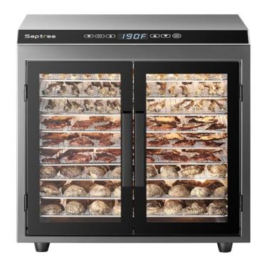 Imagem de Septree Máquina desidratadora de carne secadora, 9 bandejas grandes, secador de alimentos de porta dupla para ervas, frutas, petiscos para animais de estimação, design resistente com temporizador