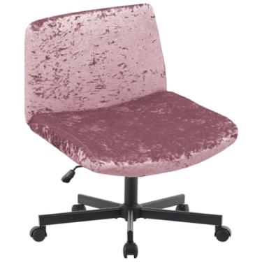 Imagem de Levoberg Capa para cadeira de mesa de escritório sem braços cruzada, capa para cadeira de mesa Stertch Vanity Desk Capas para cadeiras largas com pernas cruzadas, destaque, encosto médio, assento