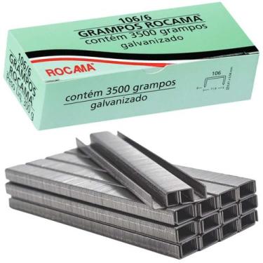 Imagem de Kit Grampo Grampeador 106/6 Eletrico/Manual 4 Caixas - ROCAMA