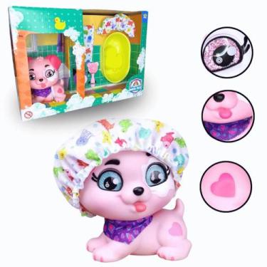 Imagem de Cachorrinho de Brinquedo com Acessórios de Banho  Fofo e Completo Pres