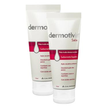 Imagem de Kit 2 Dermotivin Salix Sabonete Líquido para Pele Acneica 70ml