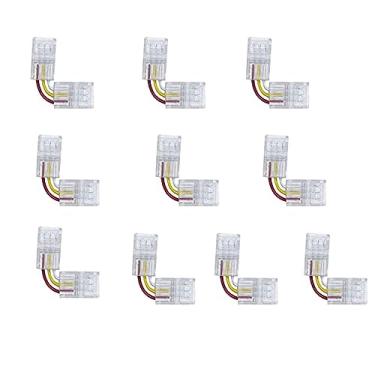 Imagem de Conector de canto de barra LED 3pin10 mm ângulo reto em forma de L conector ajustável para WS2811 WS2812B RGB RGB LED bar luzes。