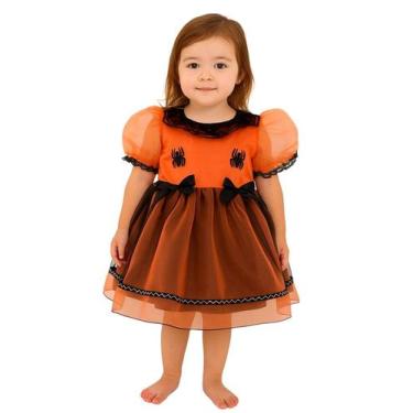 Imagem de Vestido Jardim Encantado Infantil Bebê Papilloo, Laranja, Claro, P