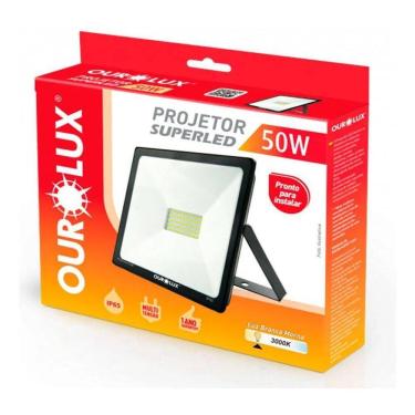 Imagem de Refletor Projetor Led 50W Ourolux Superled 6500K Cor Da Carc