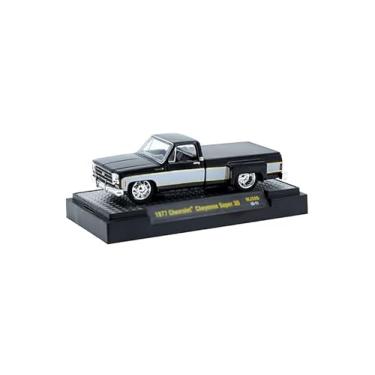 Imagem de 1977 Super 30 Pickup Truck Black with White Sides Limited Edition to 8000 Pieces Worldwide 1/64 Diecast Model Car by M2 Machines 31500-MJS80