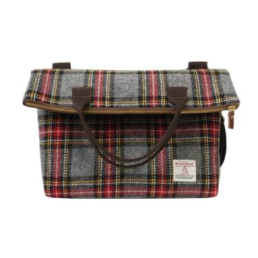 Imagem de Harris Tweed Bolsa de mão de lã para homens e mulheres, bolsa tiracolo dobrável com alça ajustável e grande capacidade, Elfos de Natal, 3G