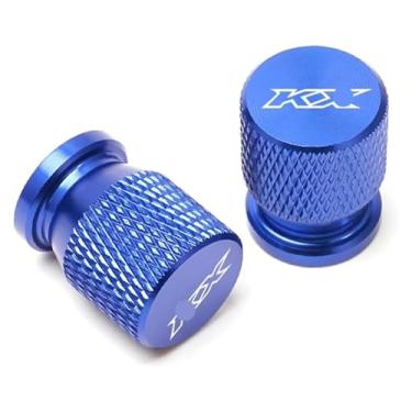 Imagem de Compatível com KX65 KX80 KX85 KX125 KX250 KX250F KX450F motocicleta CNC roda pneu tampa tampa plugue KX 65 80 85 125 250 450 F (azul)
