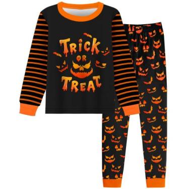 Imagem de Conjunto de pijamas Fiodrimy Boys Halloween de manga comprida tamanho 