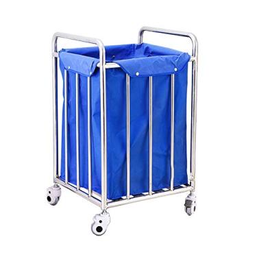 Imagem de Prateleira carros de mão móveis carro de salão de beleza carro classificador de lavandaria de serviço pesado com roda silenciosa, recipiente de lavandaria carrinho de linho quadrado para armazéns