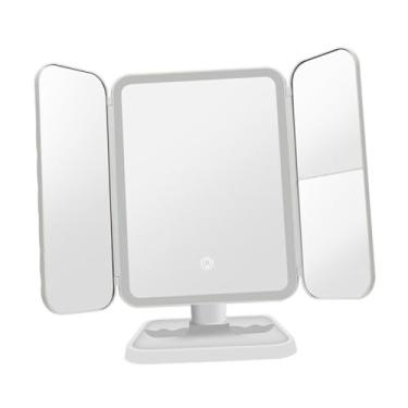 Imagem de TLTDSMY 1 peça espelho de maquiagem dobrável LED espelho de maquiagem iluminado espelho de maquiagem espelho de maquiagem com luzes espelho de maquiagem doméstico espelho de viagem espelho de barbeiro