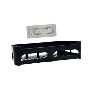 Imagem de Suporte para Shampoo Banheiro Prateleira Organizadora para Banheiro com Adesivo Alta Resistência (RETÂNGULO PRETO,2 UNIDADES)