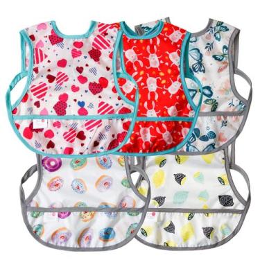 Imagem de Babetes de bebê Joyo roy impermeáveis sem mangas com coletor de alimen