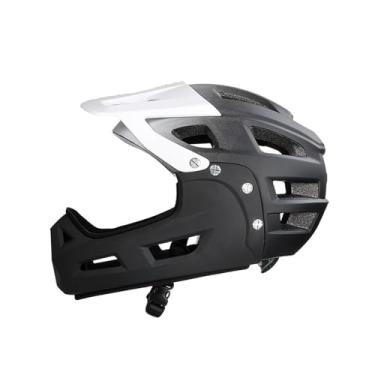 Imagem de Dynwave Capacete de bicicleta respirável ajustável para skate, ciclismo, snowboard ventilado com viseira leve, Branco Preto