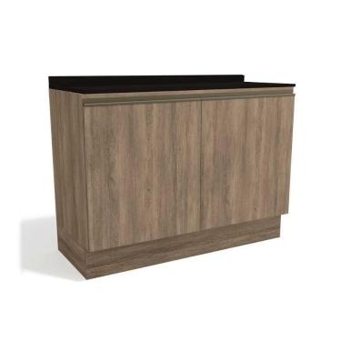 Imagem de Gabinete P- Pia Cozinha Balcão C- Tampo Maxxi G745 C- 2 Portas 120cm Nogal-preto - Kappesberg