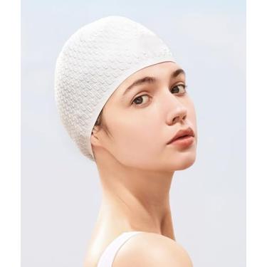Imagem de Touca de natação impermeável, touca de banho confortável, touca de natação para mulheres e homens