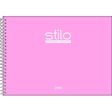 Imagem de Caderno Espiral 275X200Mm Capa Dura Cartografia 80Fls 04/Pt Stilo Rosa Fsc