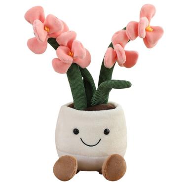 Imagem de Boneca de pelúcia, desenho animado, flor de orquídea, 35 cm, recheada macia