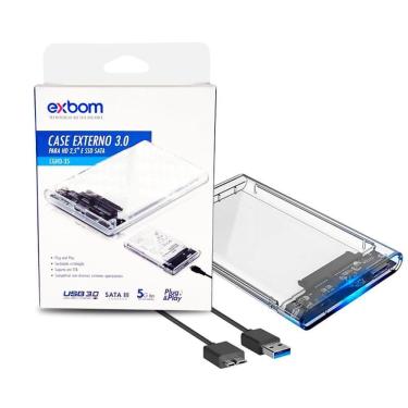 Imagem de Case Transparente Hd Externo E Sata Ssd Usb Exbom