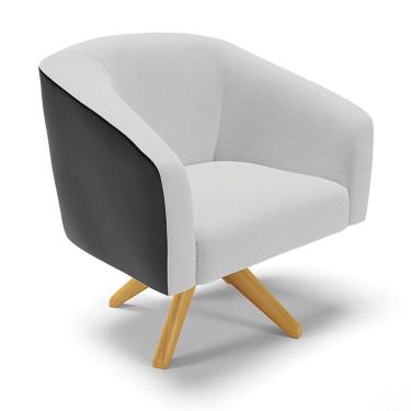 Imagem de Cadeira Sala De Jantar Giratória Ma30 Stella Pto/linho D03 - D'rossi Cor Cinza