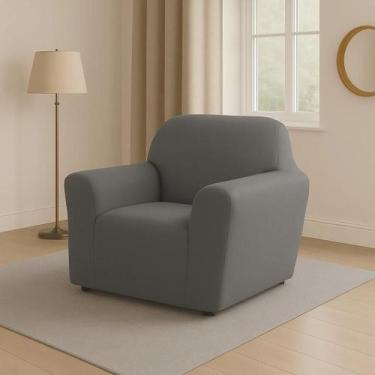 Imagem de Capa Protetor De Sofá Poltrona 1 Lugar Coladinha - Sem Marca, Cinza