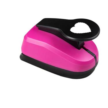 Imagem de Baoblaze Furador de papel infantil Heart Edge, fácil de apertar, leve para atividades escolares, multiuso, 4,4 x 2,8 x 2,8 polegadas, ação de alavanca