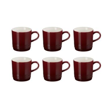 Imagem de KIT LE CREUSET 6 CANECAS EM CERAMICA 200ML VERMELHO RHONE
