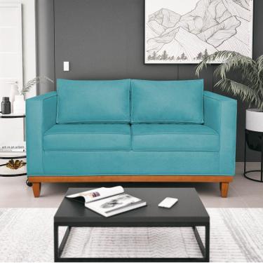 Imagem de Sofá 2 E 3 Lugares Europa 180 Cm Estilo Conforto E Elegância Suede - Amarena Móveis Azul Turquesa