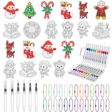 Imagem de Gueevin Kit de pintura de textura de espuma mágica, 36 peças, papéis de textura de espuma 3D, tinta inchada, 24 cores, marcadores de tinta acrílica, pincel de água, correntes de contas, desenho 3D