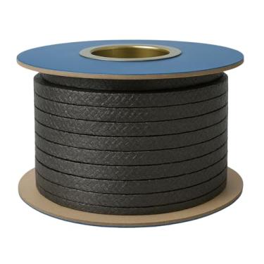 Imagem de Gaxeta de Grafite Flexível para Vapor, 4,8mm (3/16 Polegadas), Preta, 2,5 Metros de Comprimento, Alta Resistência Térmica, Vedação Industrial