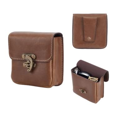 Imagem de NBEADS Medieval Vintage Belt Pouch Leather Waist Bag, Leather Coin Pouches Key Bags Costume Accessories with Alloy Latch Clasps for Casual Hiking Cosplay Outdoors, 4.11x3.92 Inch, Saddle Brown