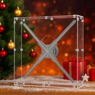 Imagem de Rycixon Capa de ventilador holograma 3D, caixa de acrílico transparente para 55 cm ou menor, à prova de poeira, resistente a arranhões, fácil instalação, furos pré-perfurados, ferragens incluídas